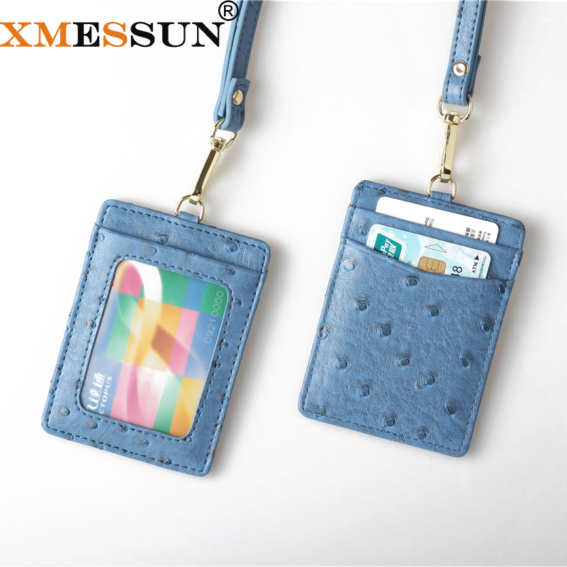Monogrammed Handkerchief - XMESSUN Embossed Ostrich Pattern Lanyard Card