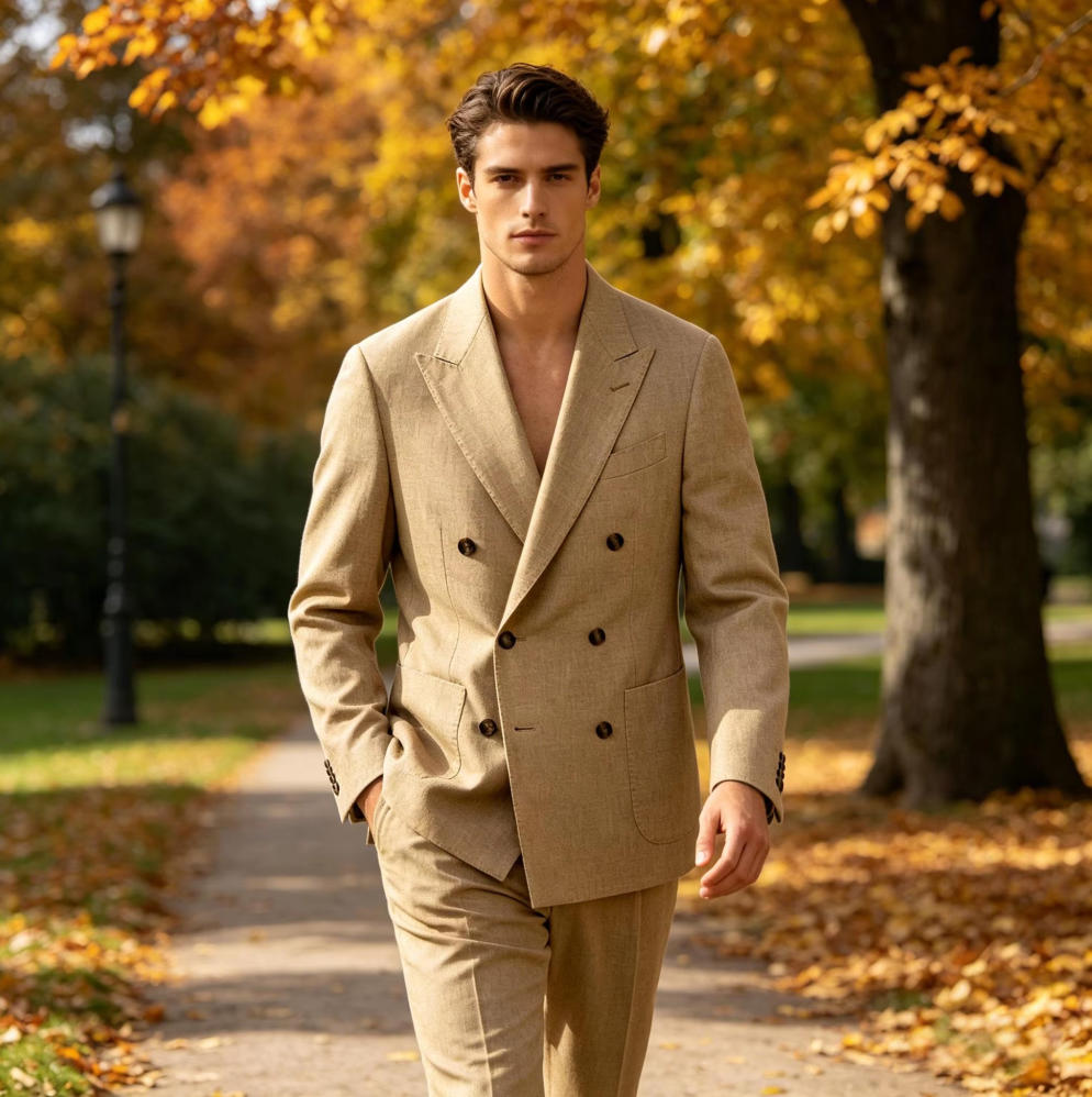Men Linen Formal Wear - Only Men's Linen Blazer 1PCS Double