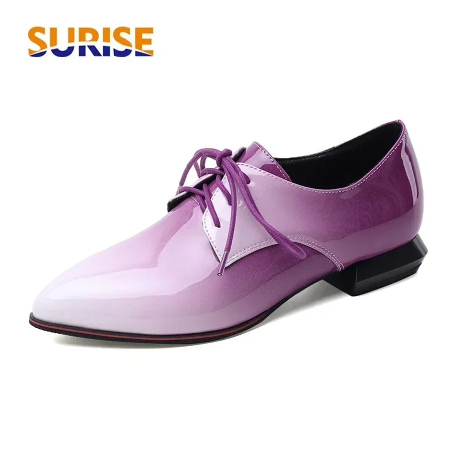Patent Leather Oxford - British Women Oxfords Gradient Red Purple