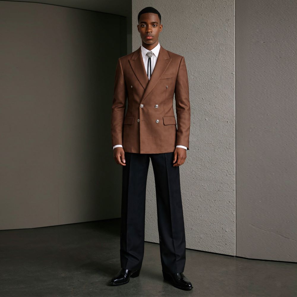Men Linen Formal Wear - Men 2 Pieces Relaxed Slim Suit
