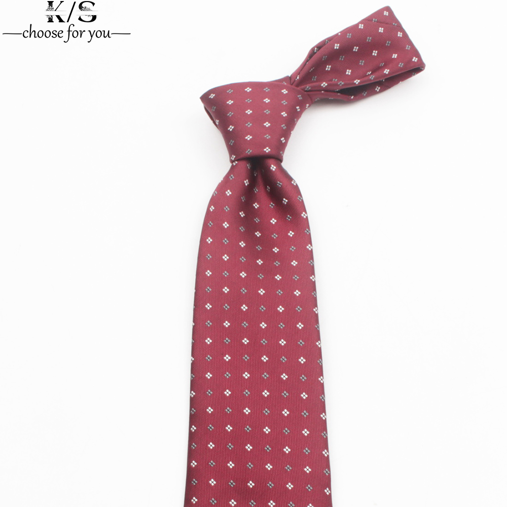 Men's Tie 8cm Stripe Dot Neckt - Men Formal Wear Red recension och pris