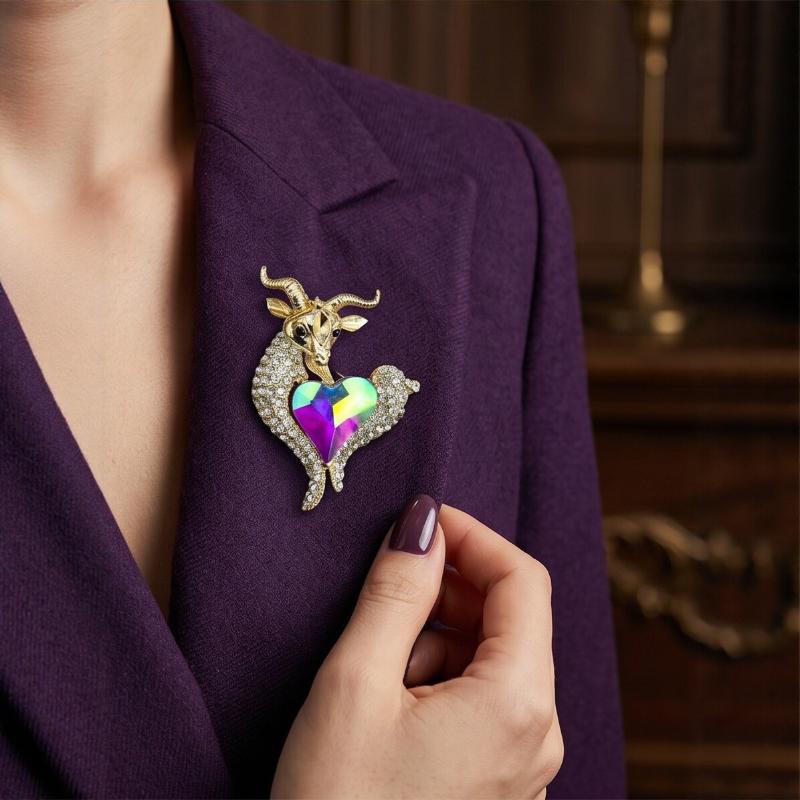 Unique Rhinestone Goat Brooch  - Unique Men'S Formal Wear recension och pris