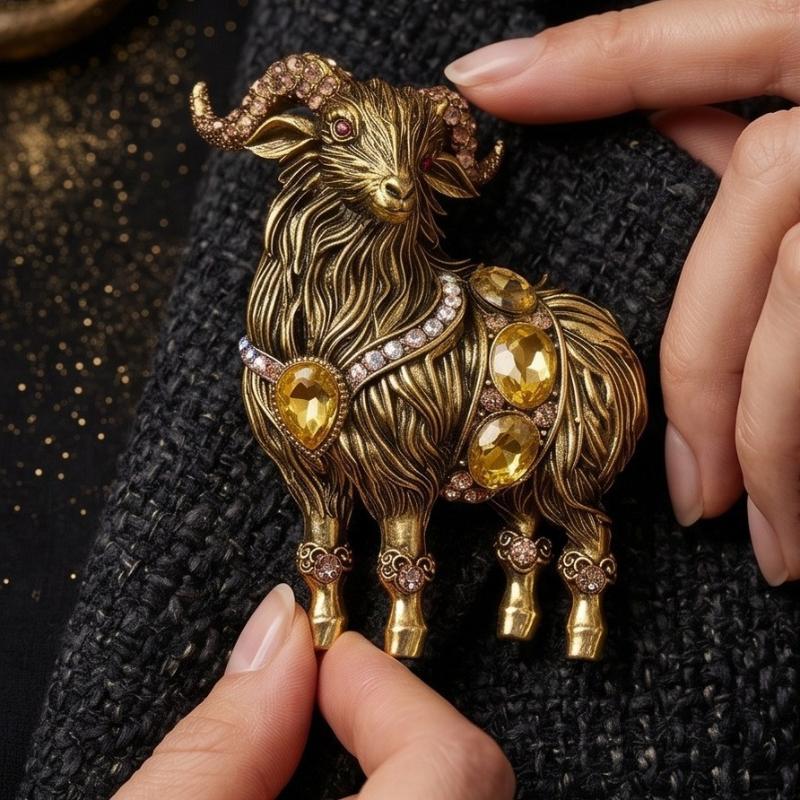 Unique Rhinestone Goat Brooch  - Unique Men'S Formal Wear recension och pris