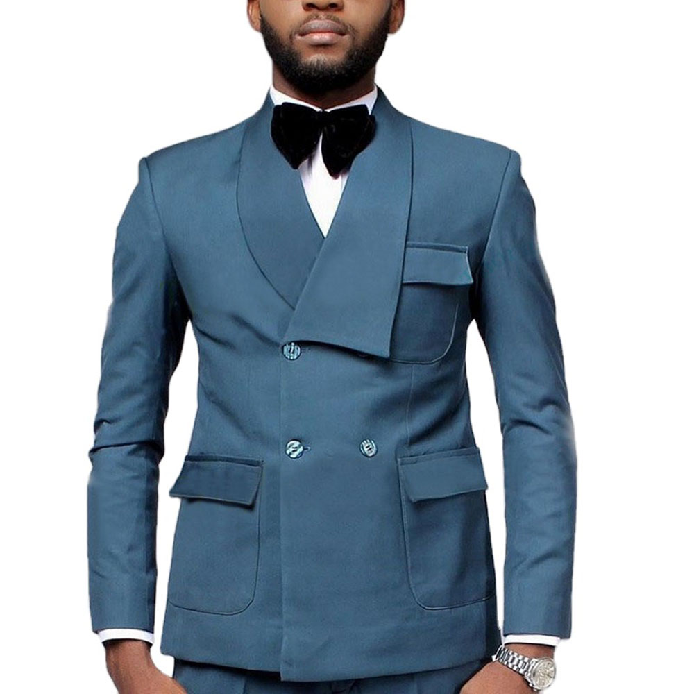 Latest Design Double Breasted  - Men Formal Wear Blue recension och pris