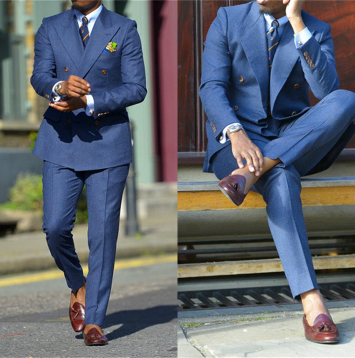 Dark Blue Formal Mens Suits Tw - Men Formal Wear Blue recension och pris