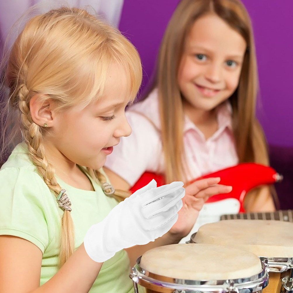 2Pcs Kids White Costume Gloves - Formal Glove Leather recension och pris