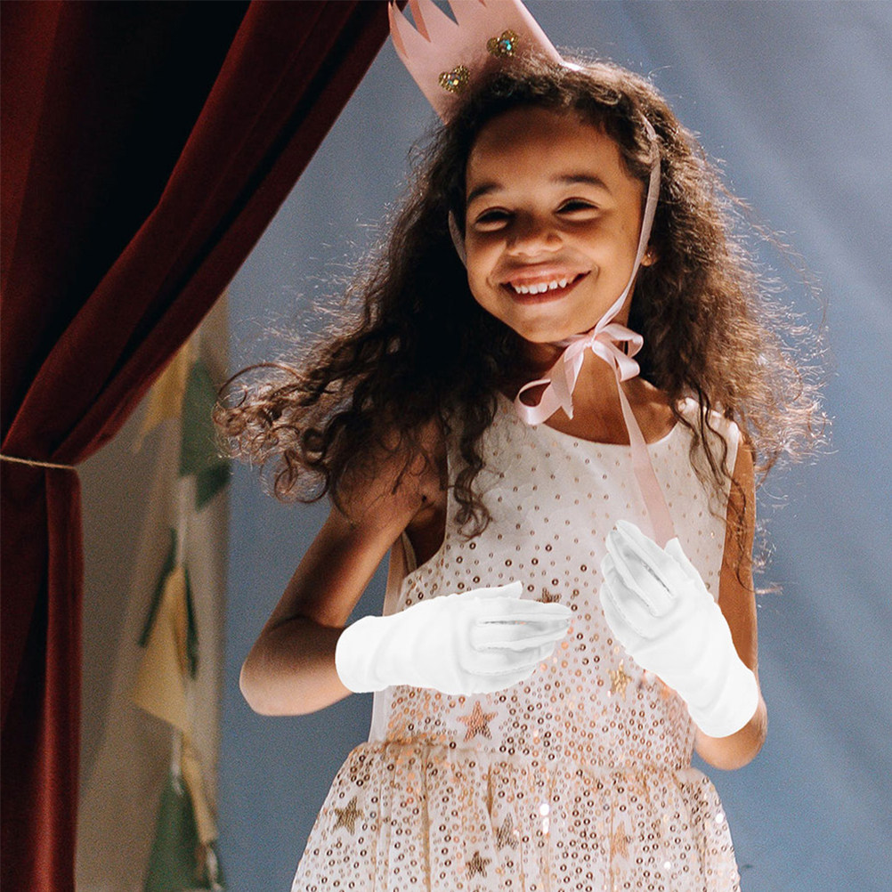 2Pcs Kids White Costume Gloves - Formal Glove Leather recension och pris