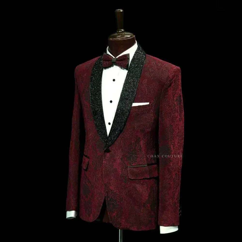 Dark Red Formal Men Suits Jacq - Men Formal Wear Red recension och pris