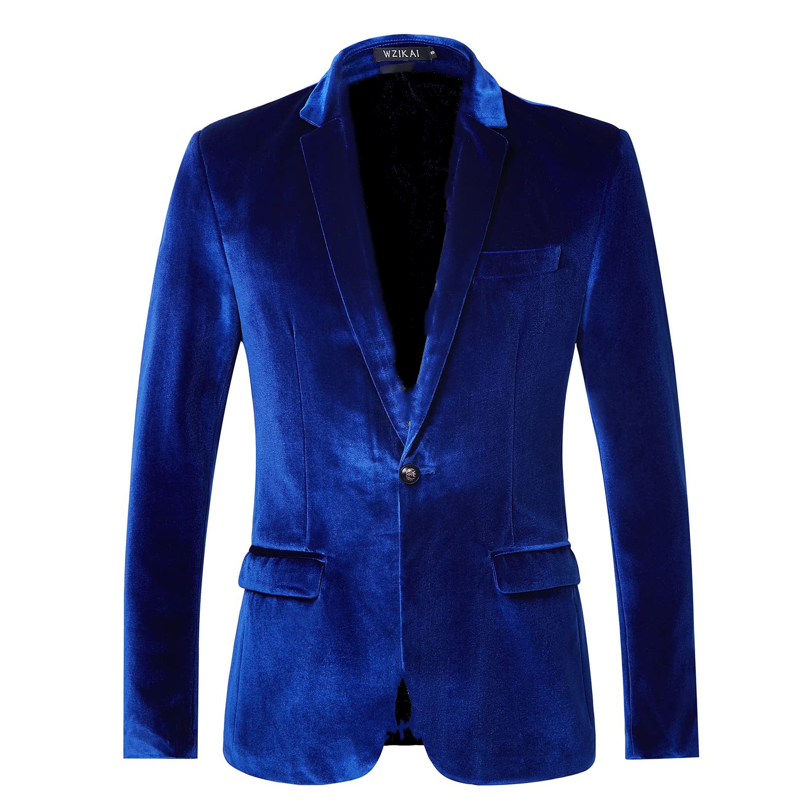 Men's Slim Fit Velvet Blazer J - Men Formal Wear Blue recension och pris