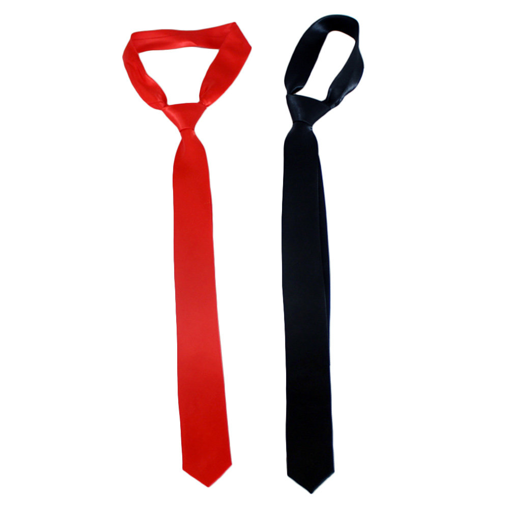 2Pcs Black Red Solid Color Tie - Men Formal Wear Red recension och pris