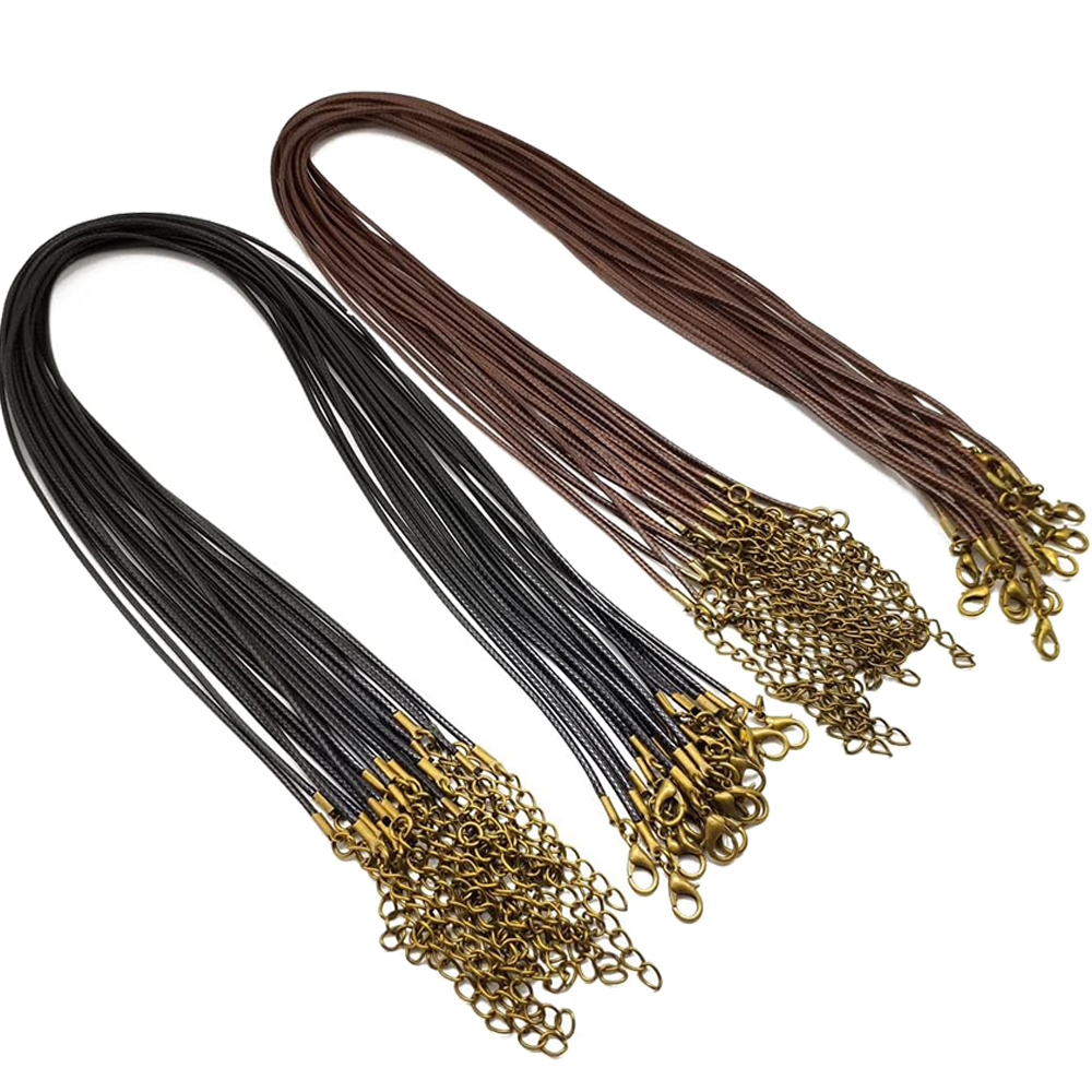 20pcs 45cm Brown Waxed Necklac - Patent Leather Oxford recension och pris