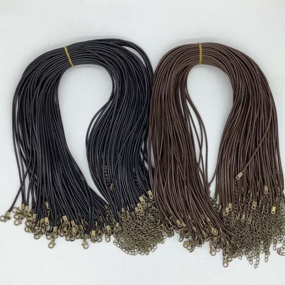 20pcs 45cm Brown Waxed Necklac - Patent Leather Oxford recension och pris