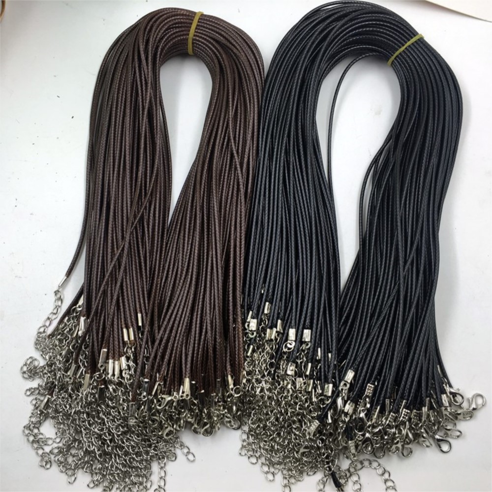 20pcs 45cm Brown Waxed Necklac - Patent Leather Oxford recension och pris