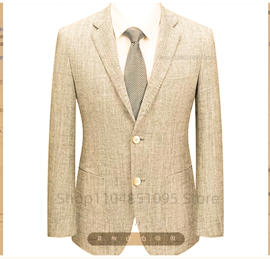 Men's Slim Fit Linen Suit Blaz - Men Linen Formal Wear recension och pris