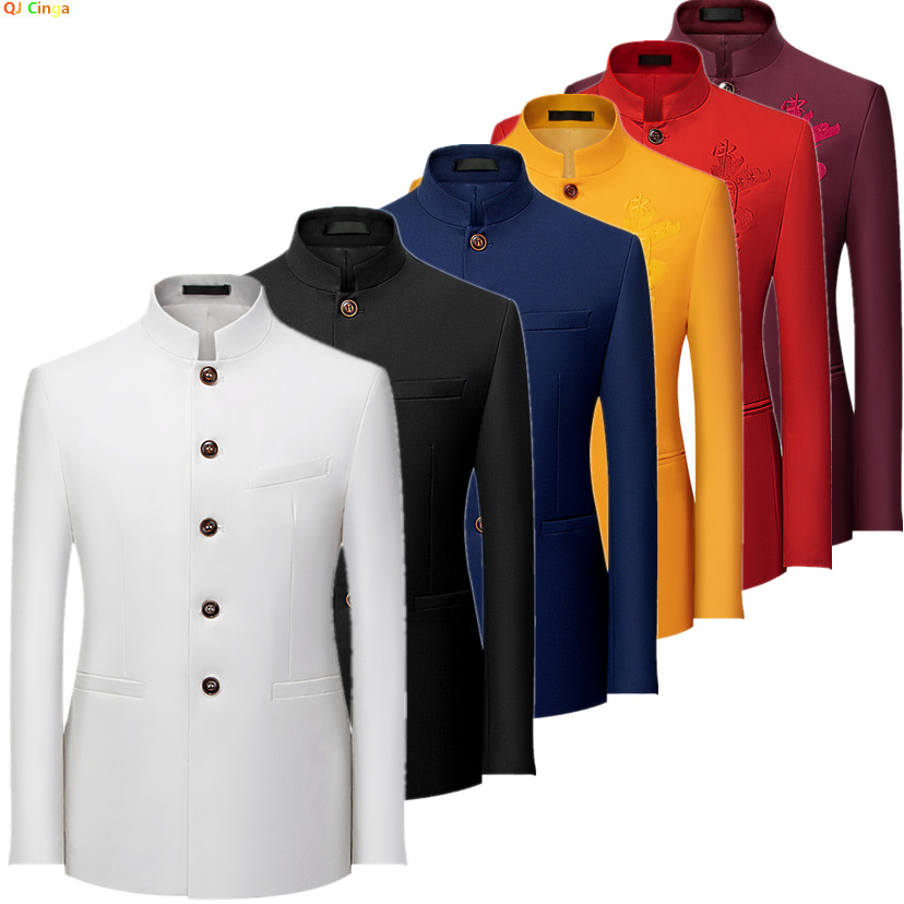2026 Men's Chinese Style Long  - Men Formal Wear Red recension och pris