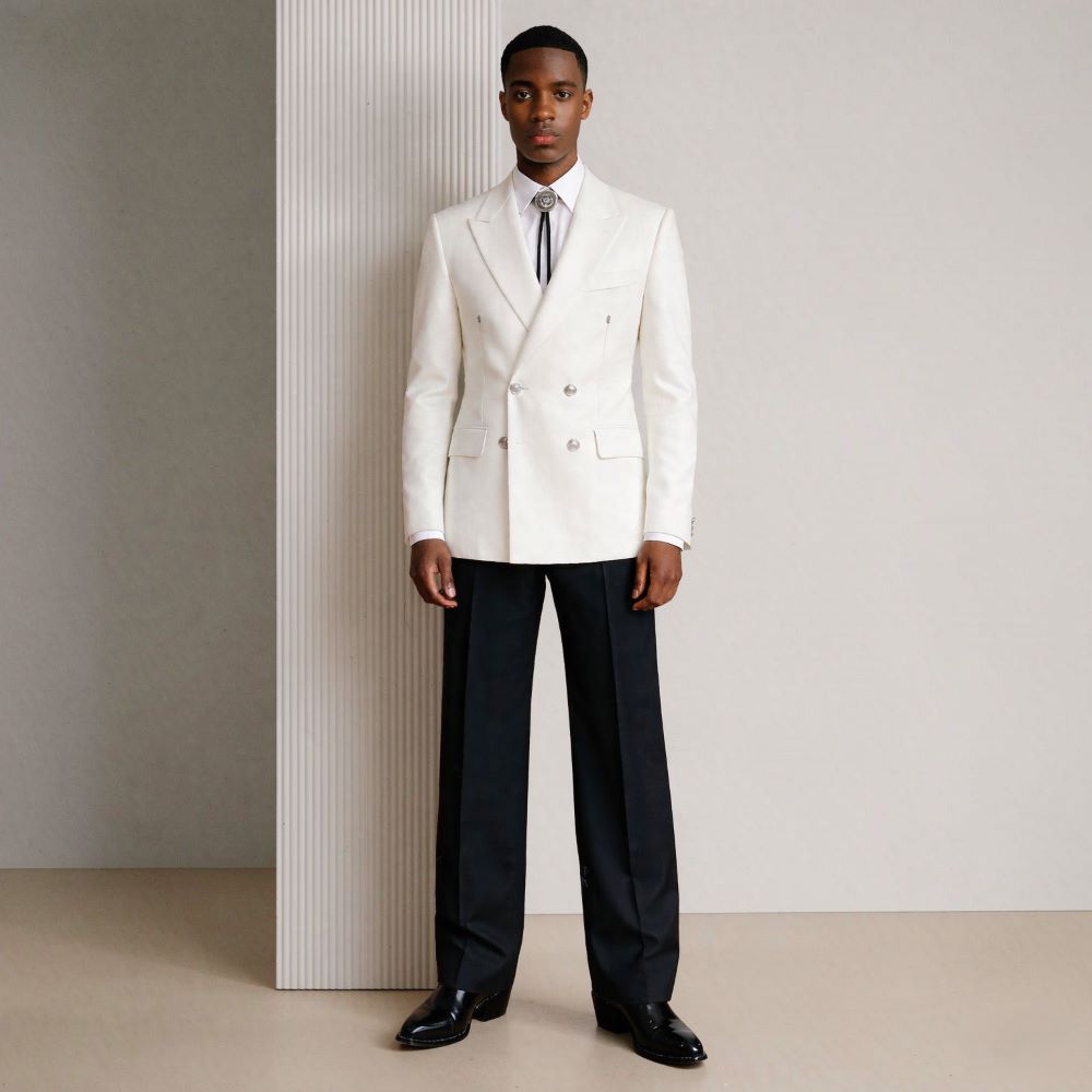 Men 2 Pieces Relaxed Slim Suit - Men Linen Formal Wear recension och pris