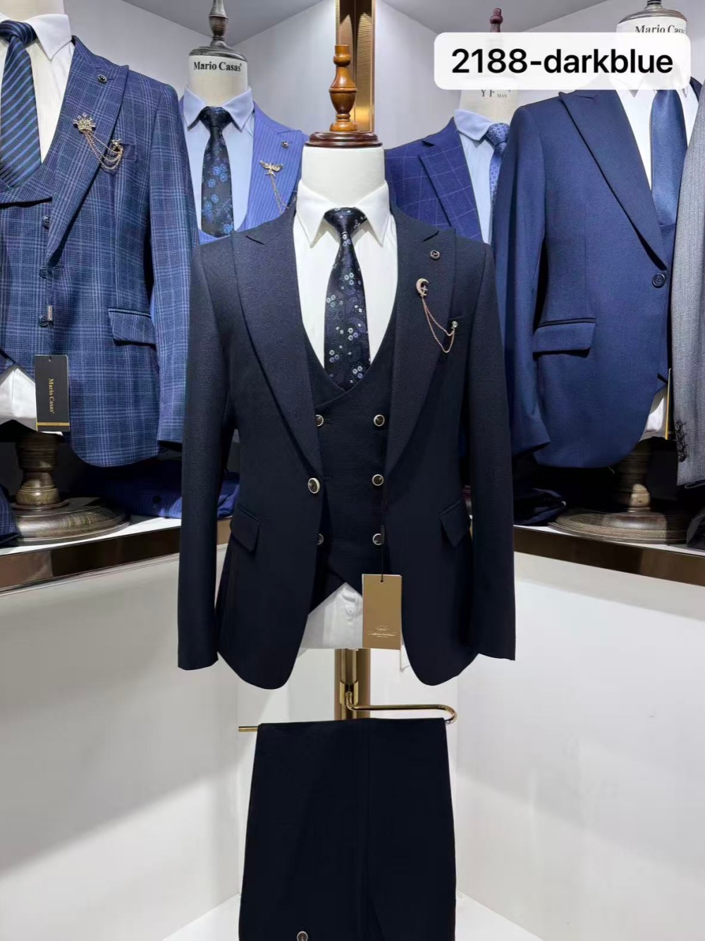 Dark Blue Men's Formal Suit Se - Men Formal Wear Blue recension och pris